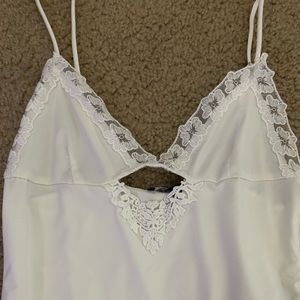 F21 White Lacy Bodysuit